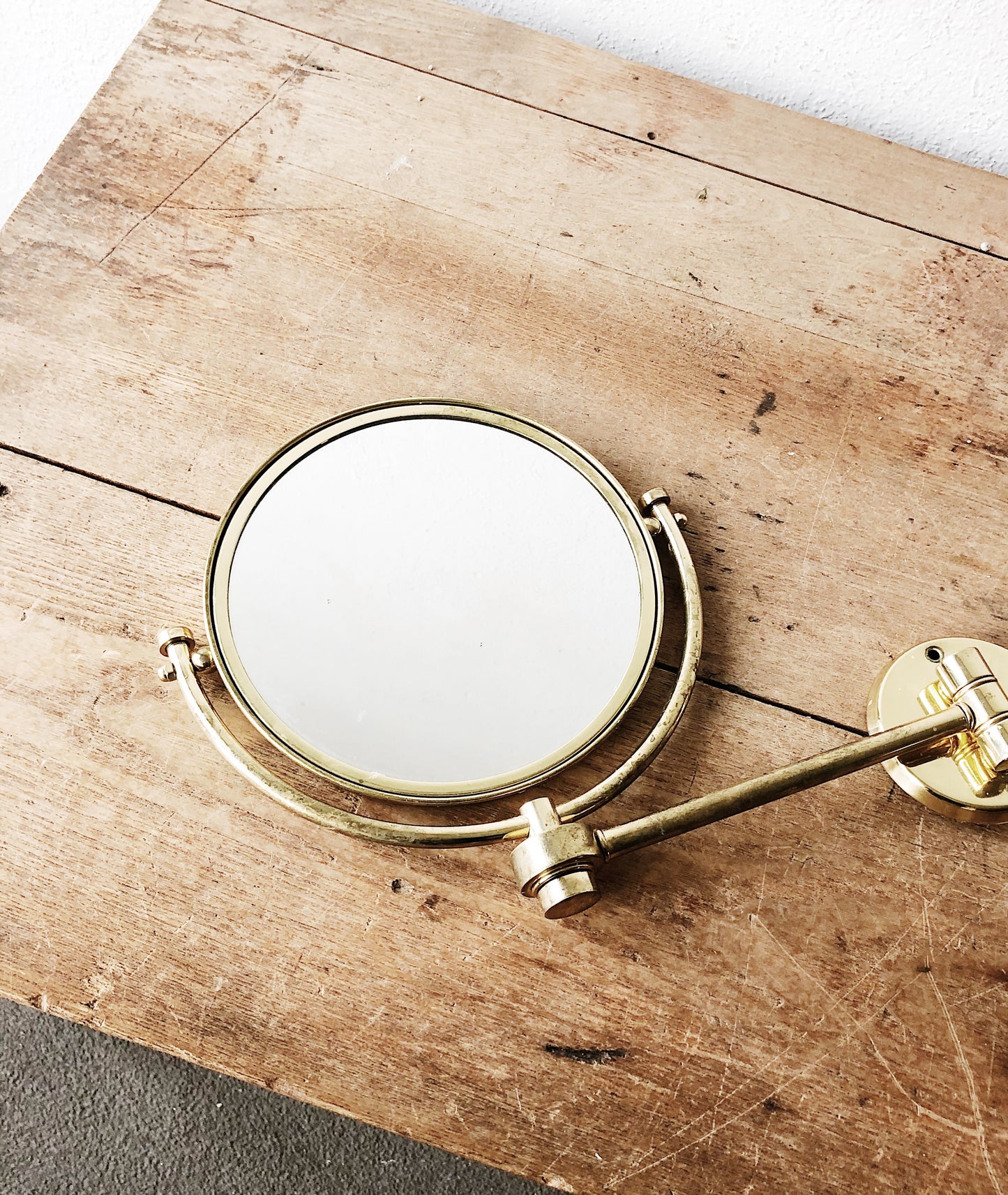 Vintage Brass Wall Mirror