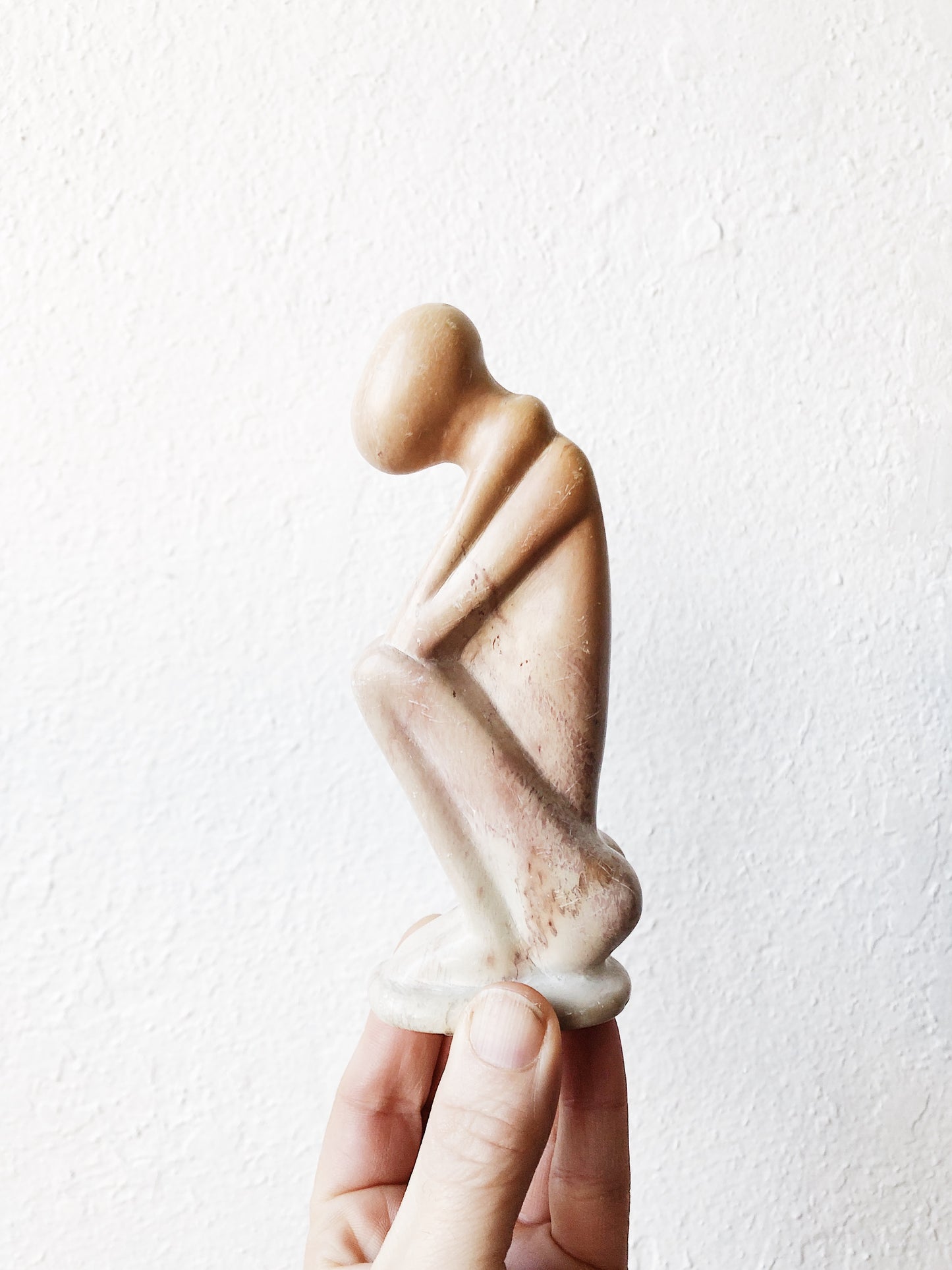 Vintage Soapstone Thinker Sculpture