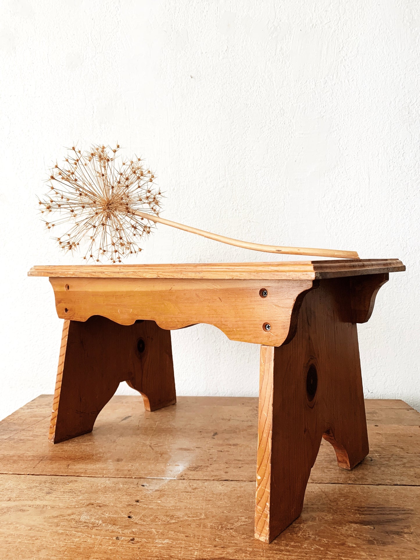 Vintage Pine Folk Stool
