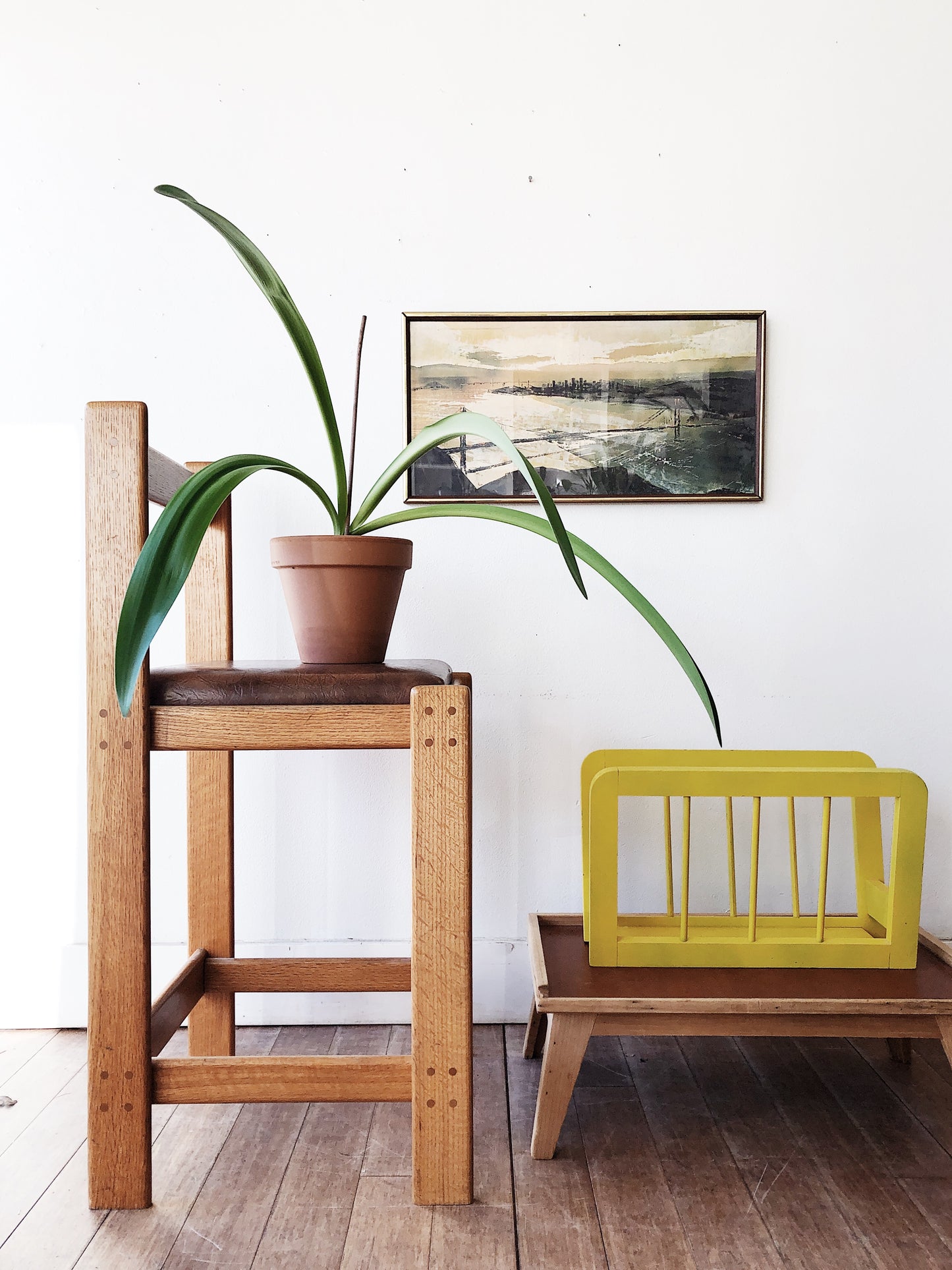 Vintage Tall Wooden Stool