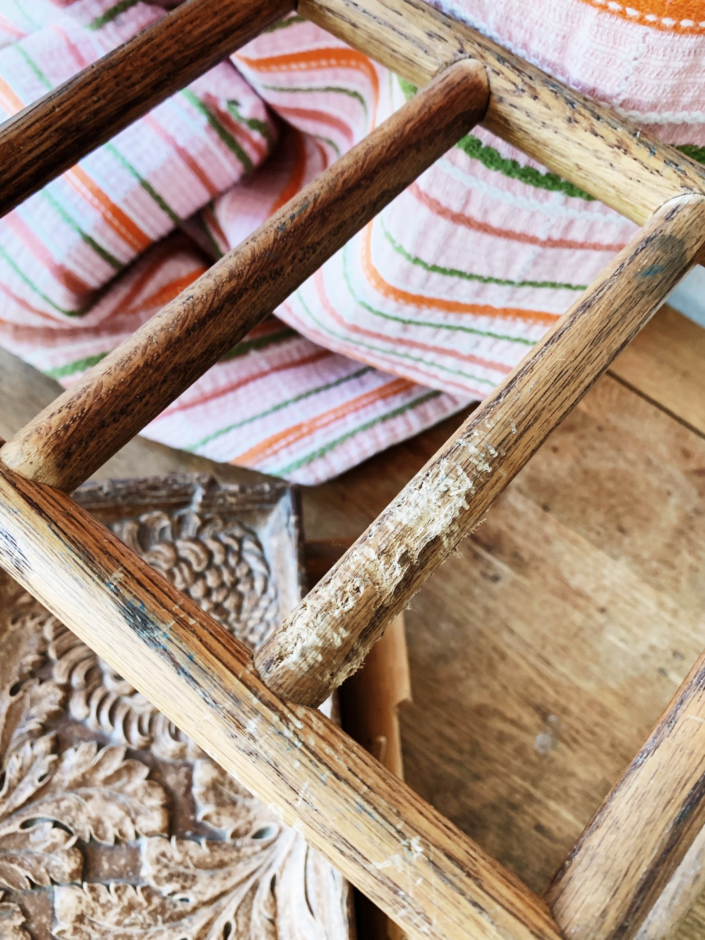 Vintage Oak Quilt Stand