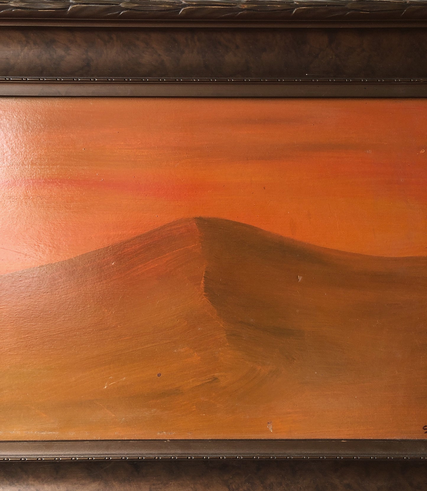 Large Vintage 1960s Desert Oil Painting