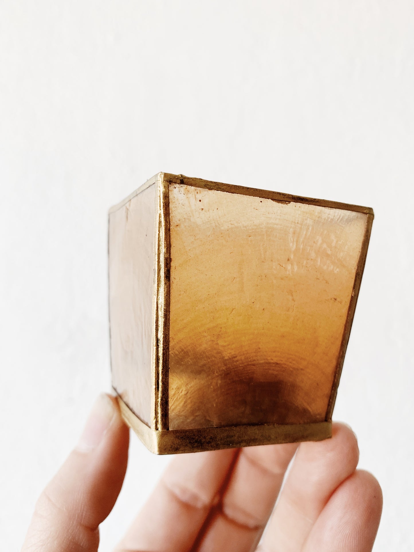 Brass Framed Capiz Shell Votive