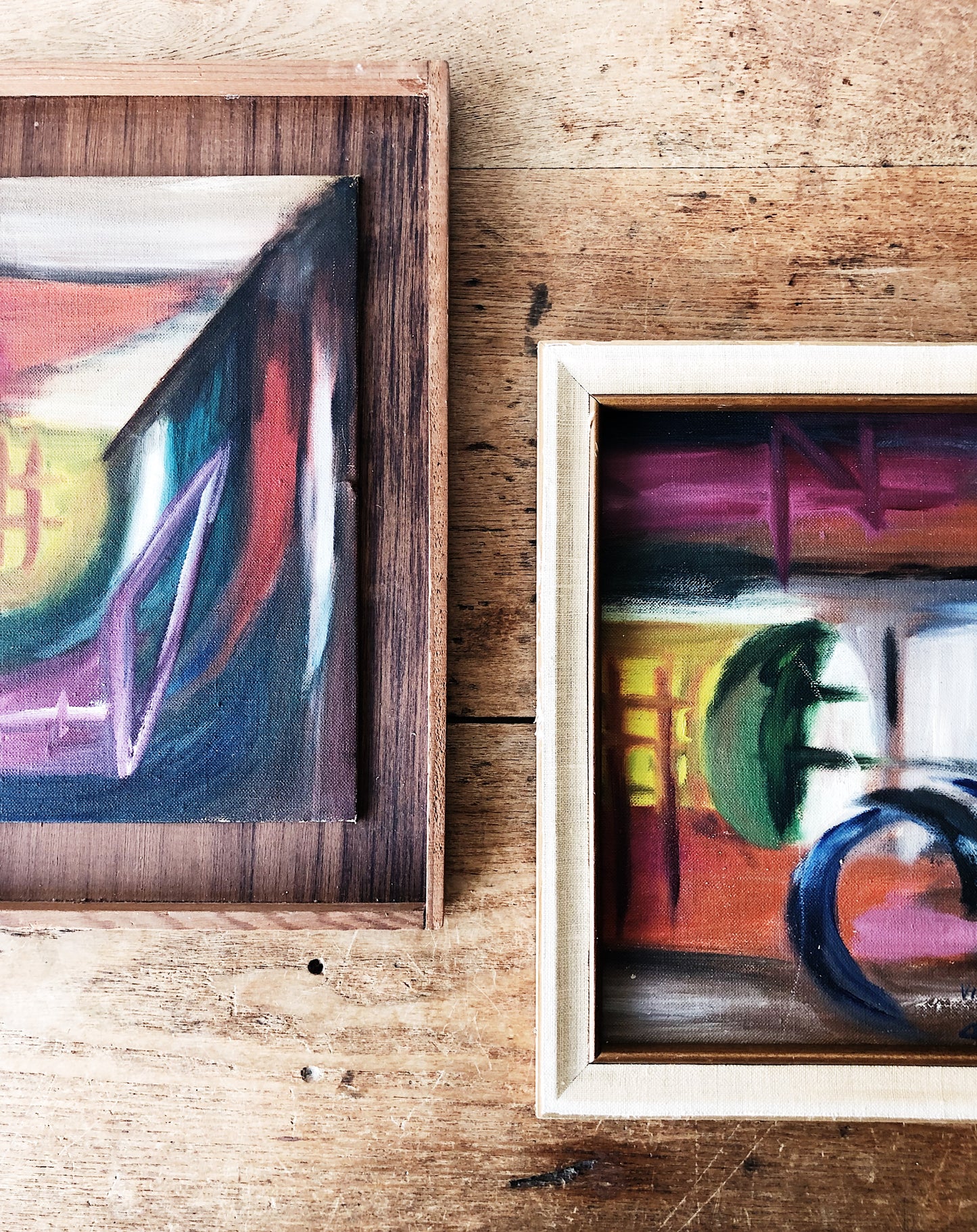 Vintage 1960s Abstract on Panel