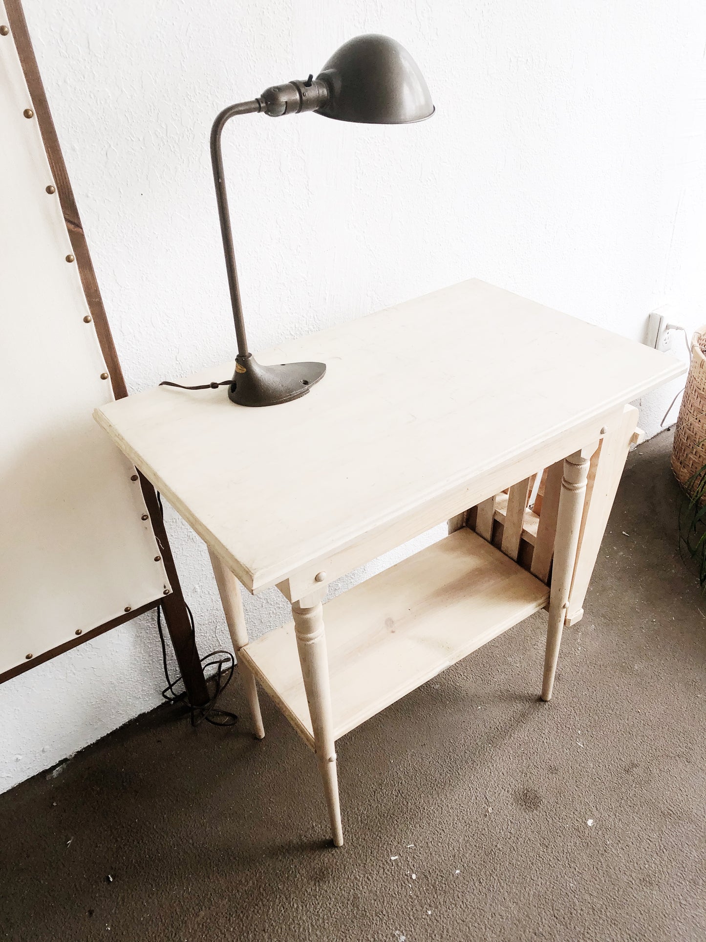 Vintage Natural Wood Book Table