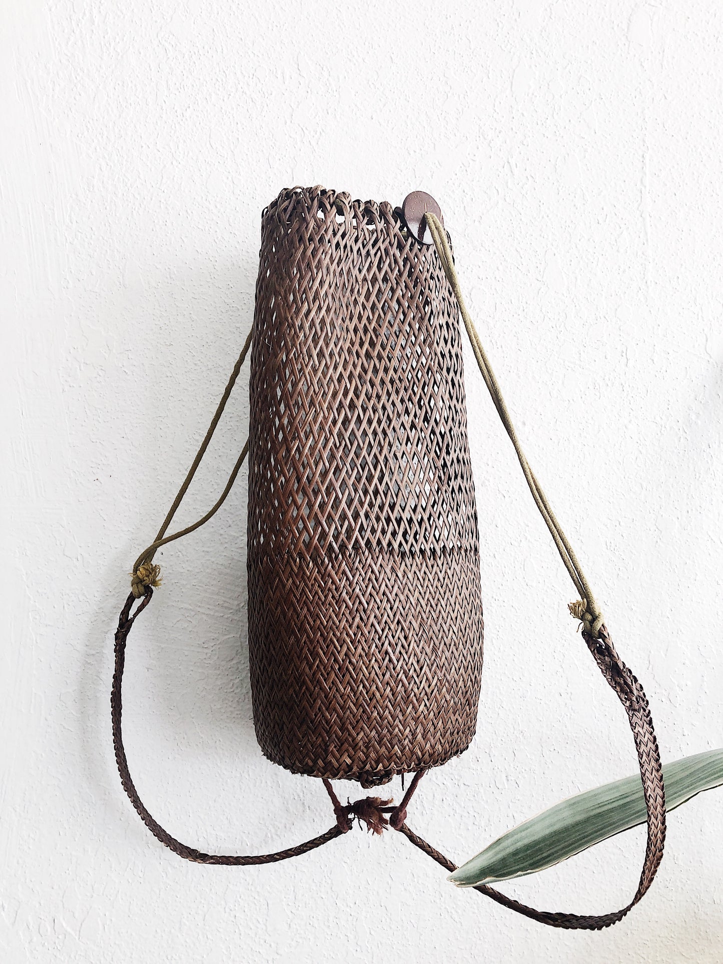 Vintage Straw Back Pack