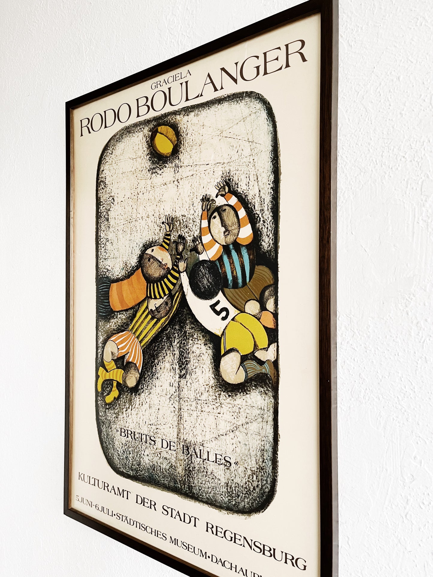 Vintage Framed Graciela Boulanger ‘Bruits de Balles’ Litho