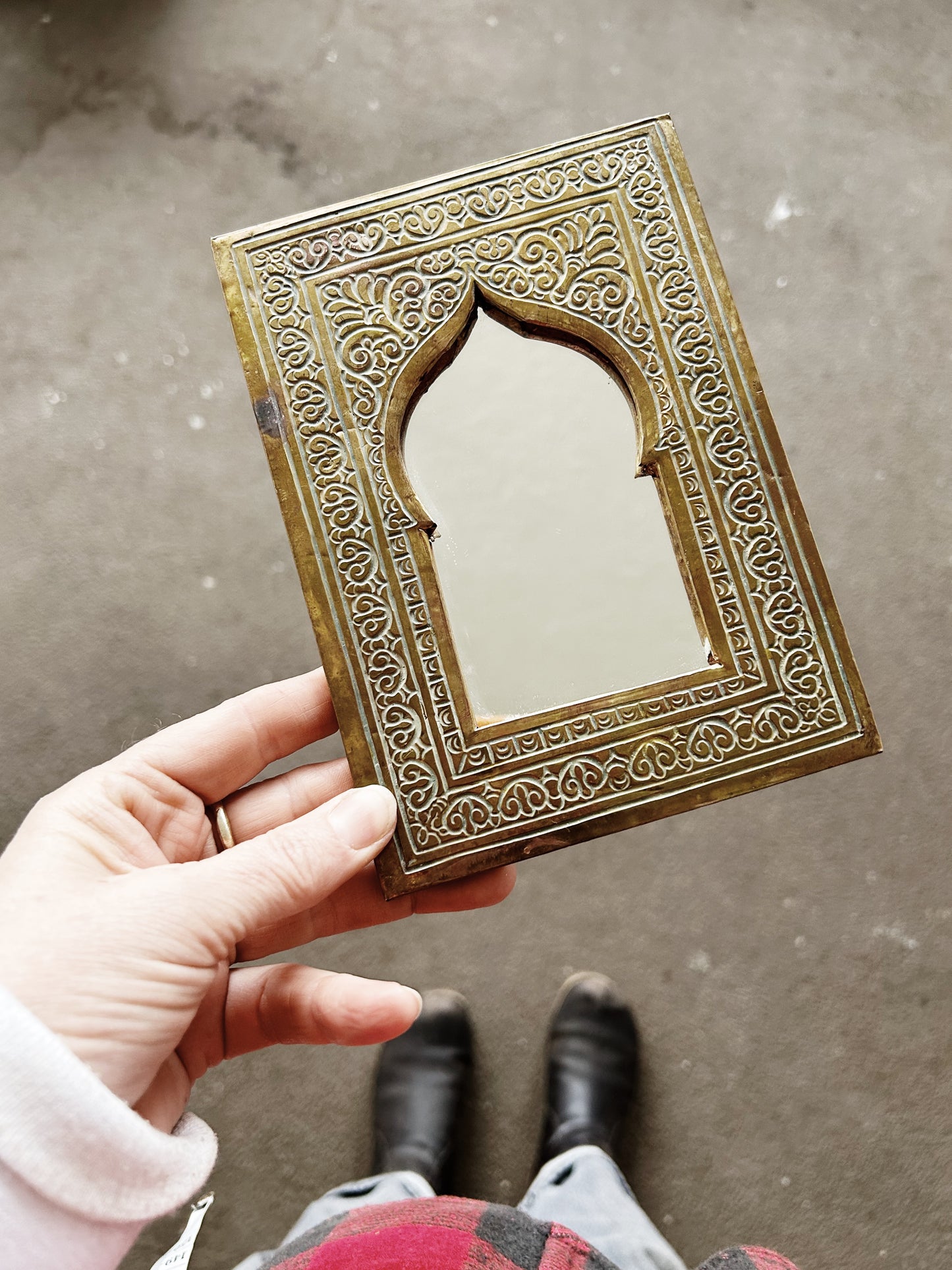 Vintage Brass Mirror