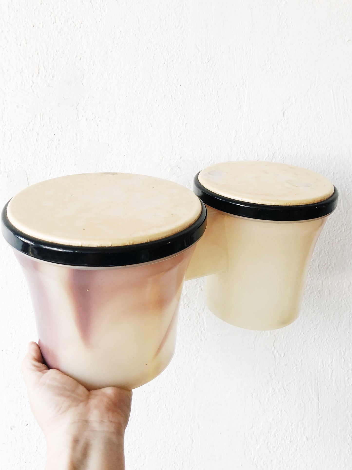 Vintage Lucite Bongo Drums