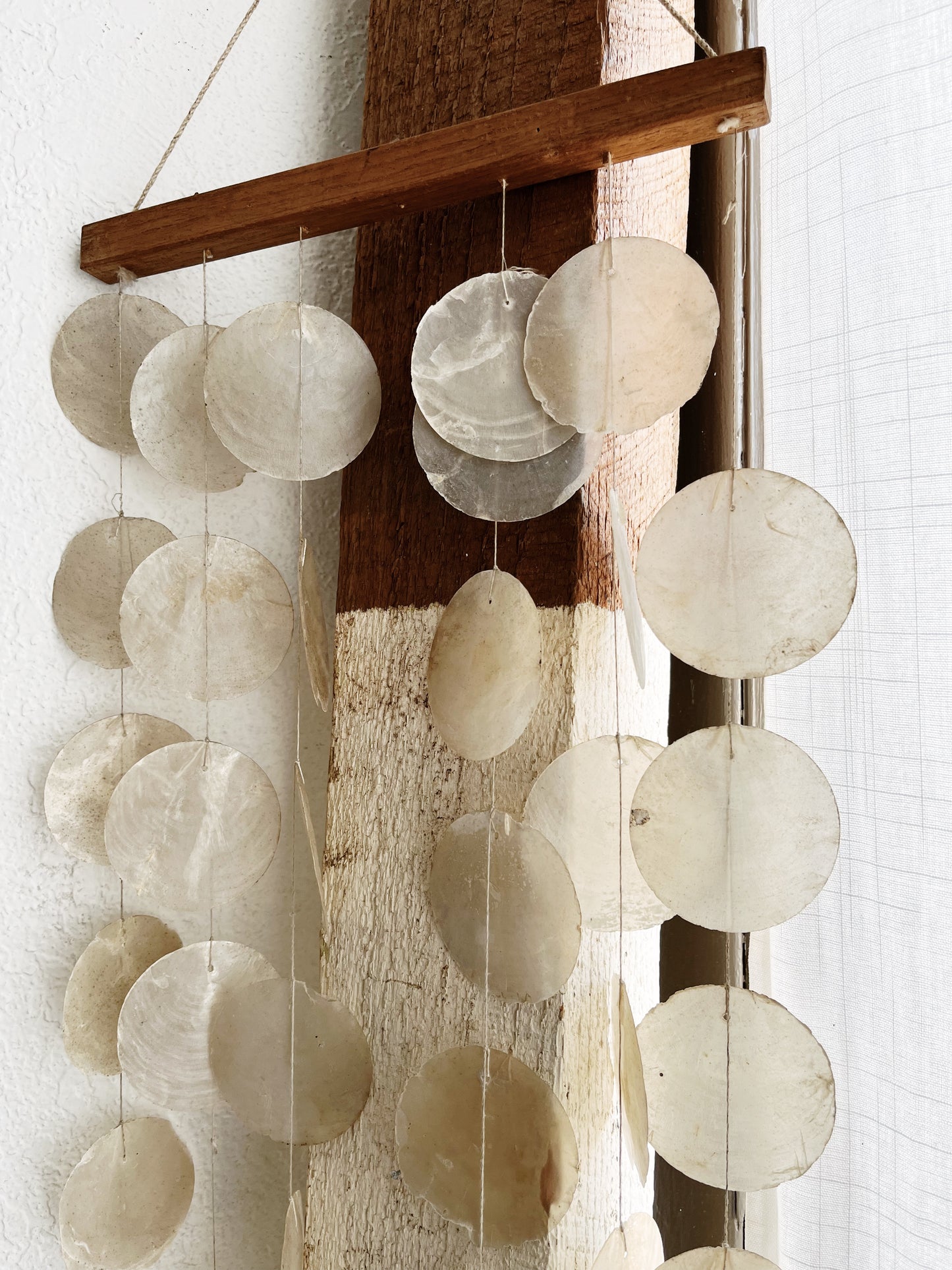 Large Vintage Capiz Windchime