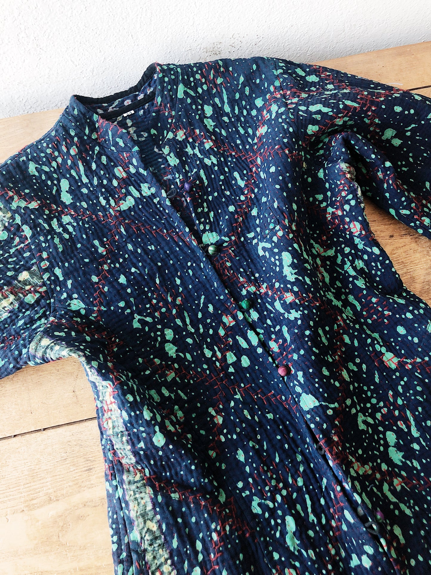 Fitted Quilted Splatter Coat