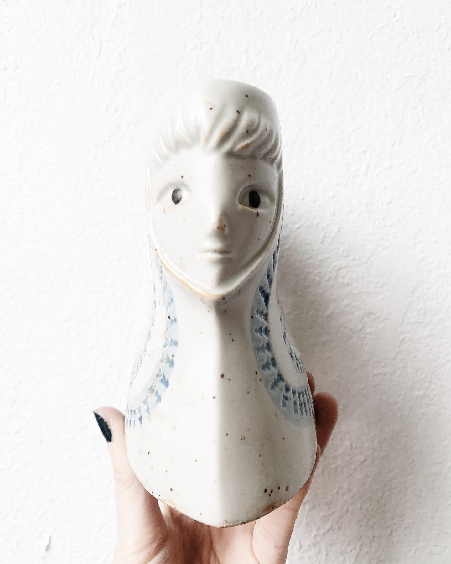 Vintage Faces Pottery Vase