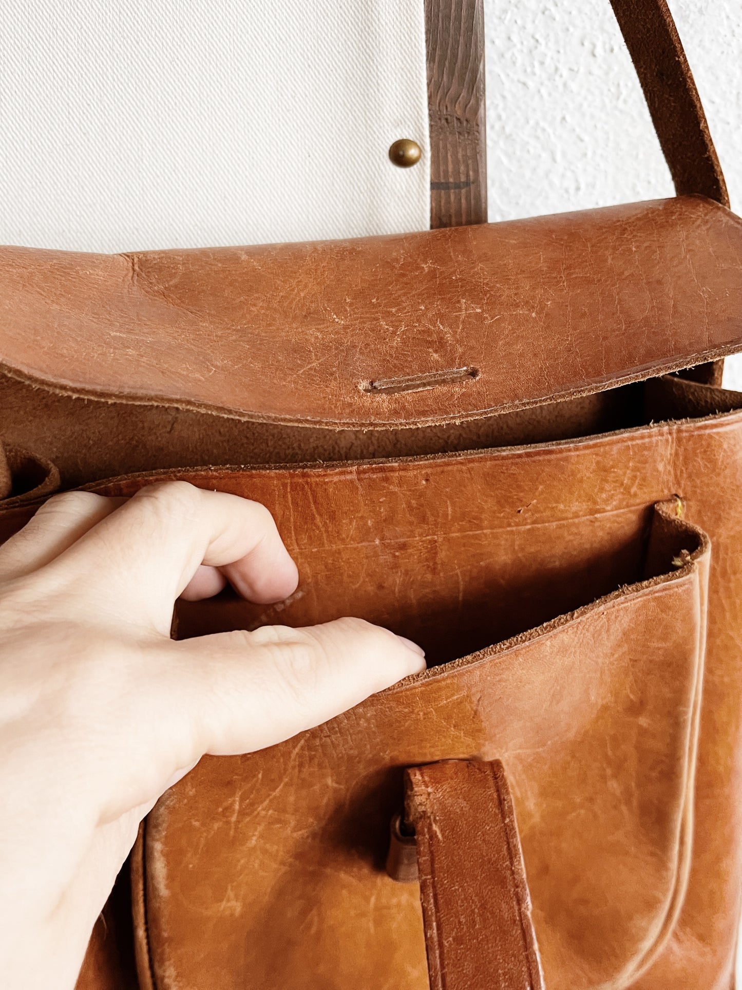 Vintage Leather Messenger Bag