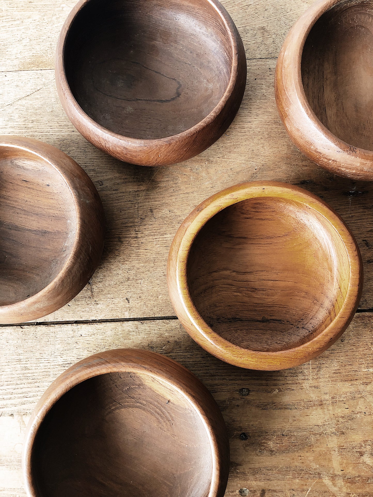 Vintage Set of Teak Bowls