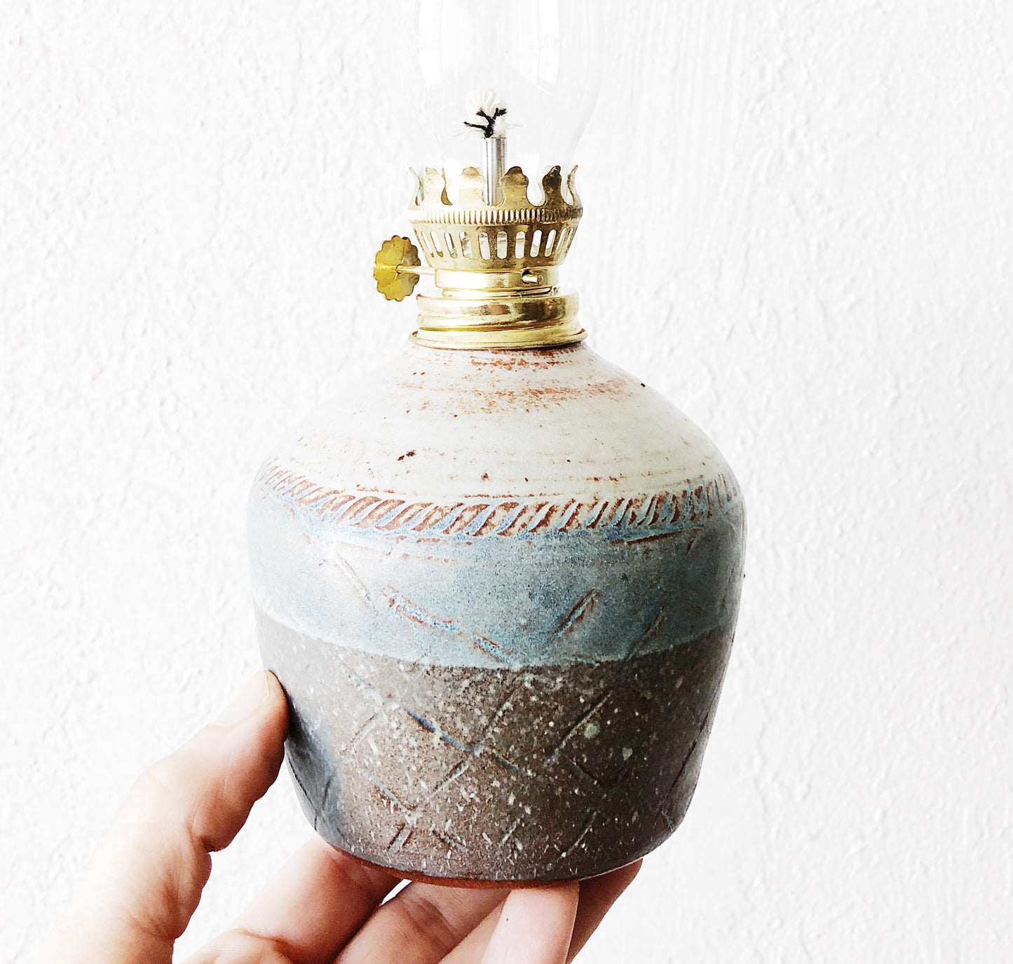 Stoneware Oil Lamp