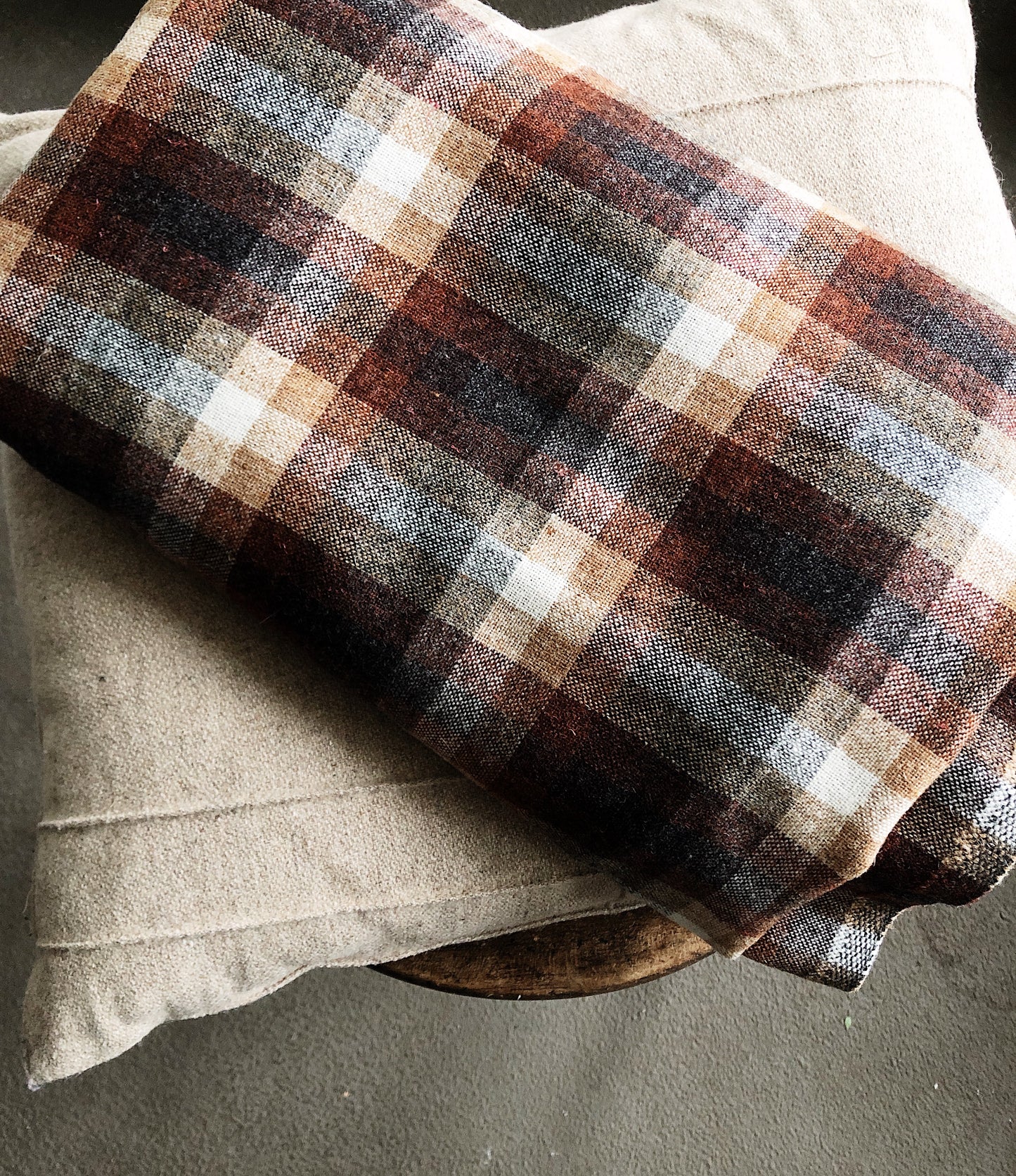 Vintage Lightweight Wool Plaid Blanket