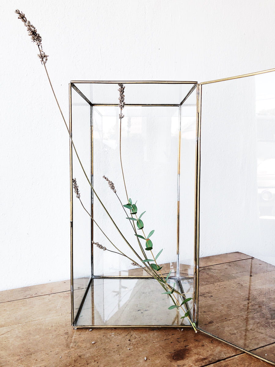 Brass Leaded Glass Display Case Maven Collective
