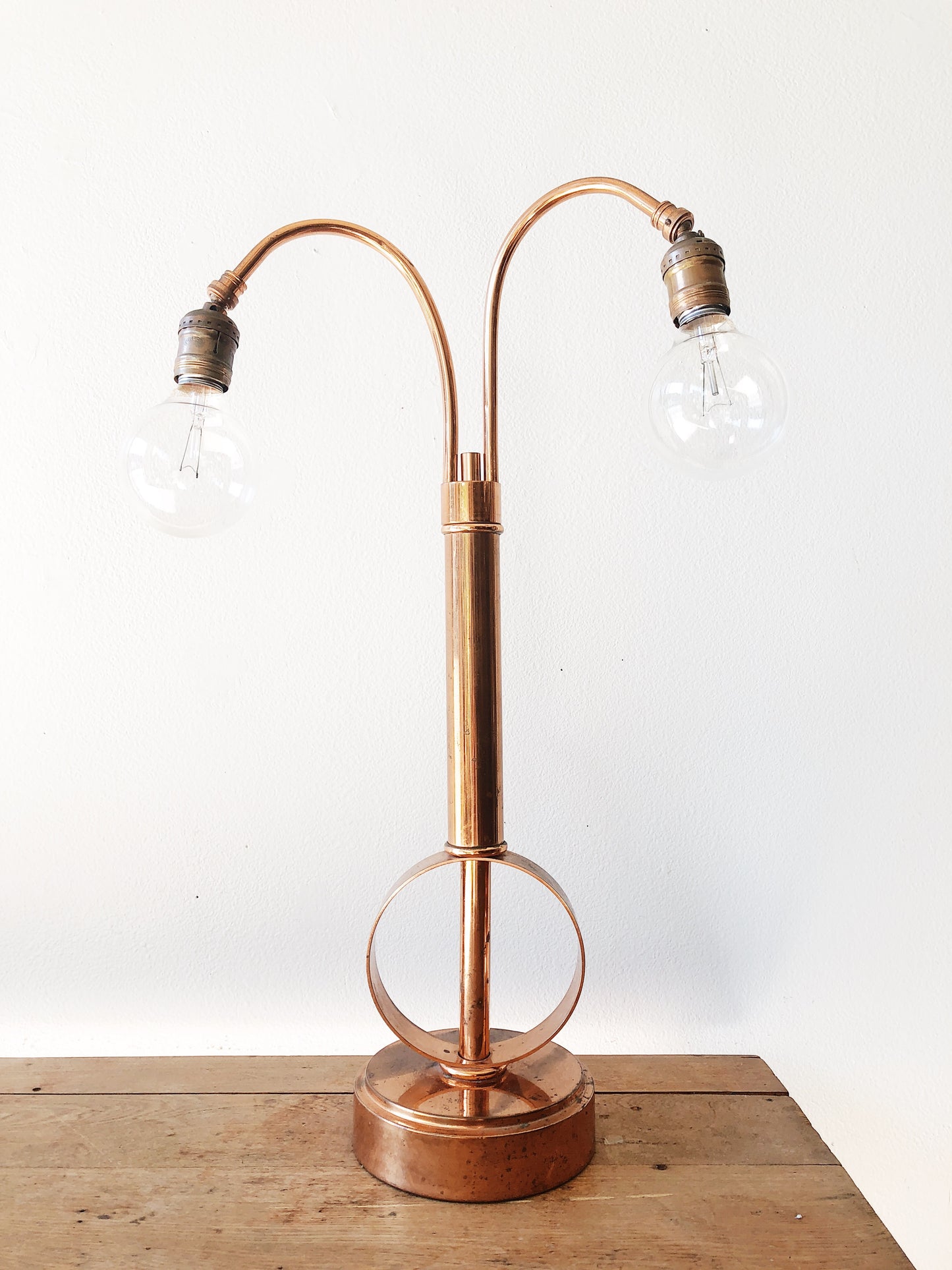Vintage Copper Double Lamp