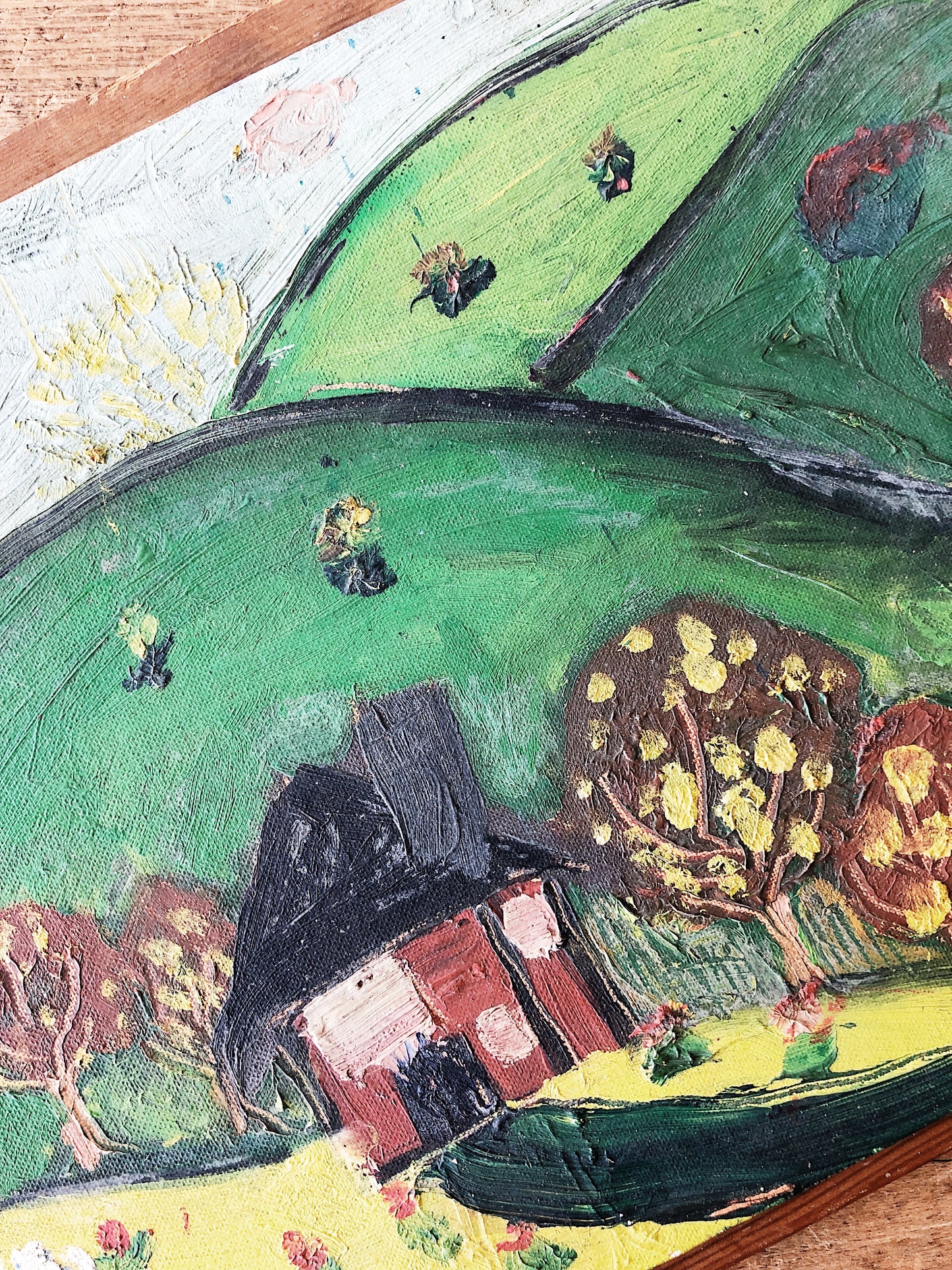 Charming Vintage Mounted Painting