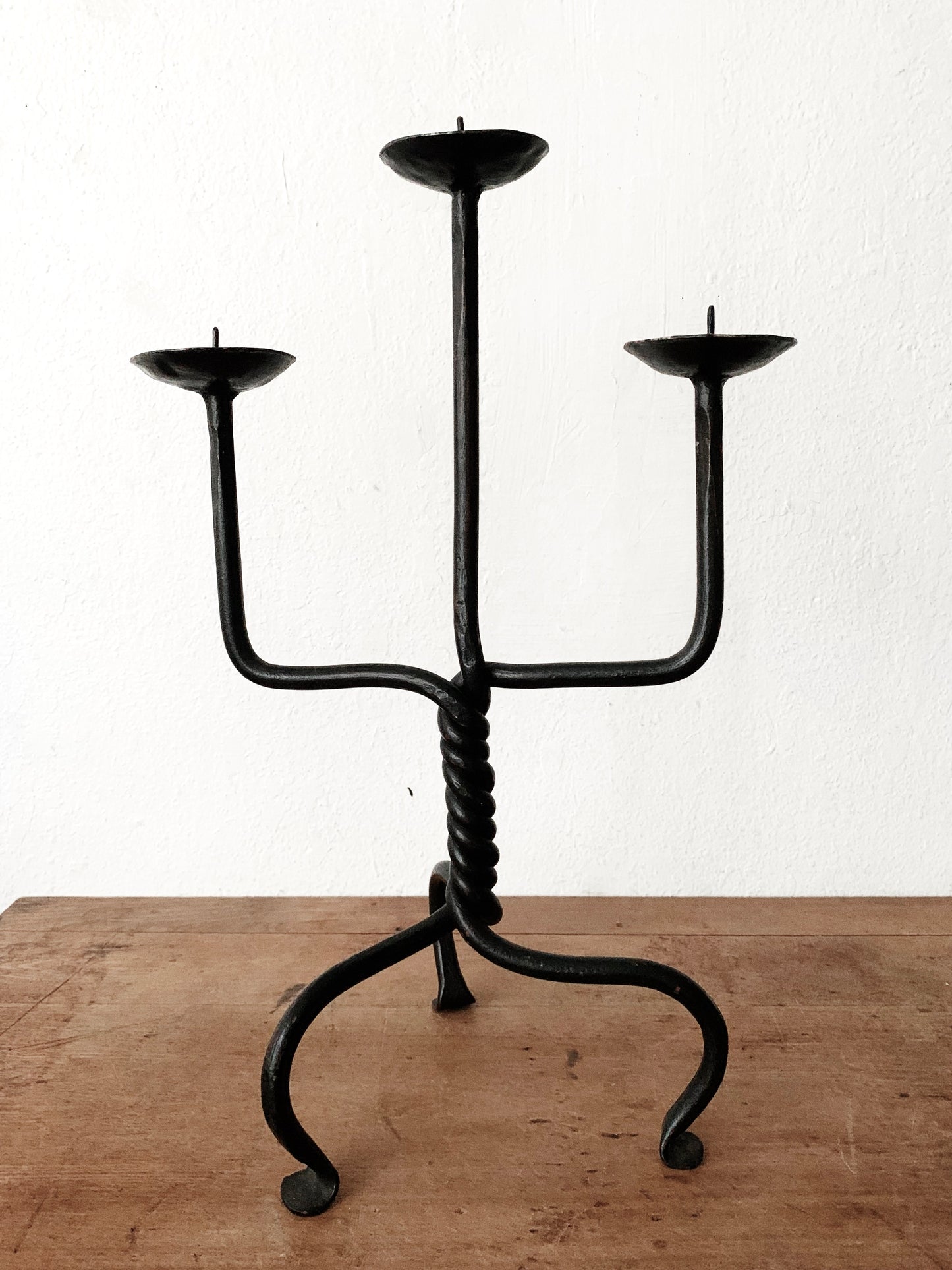 Large Hand Forged Iron Candelabra