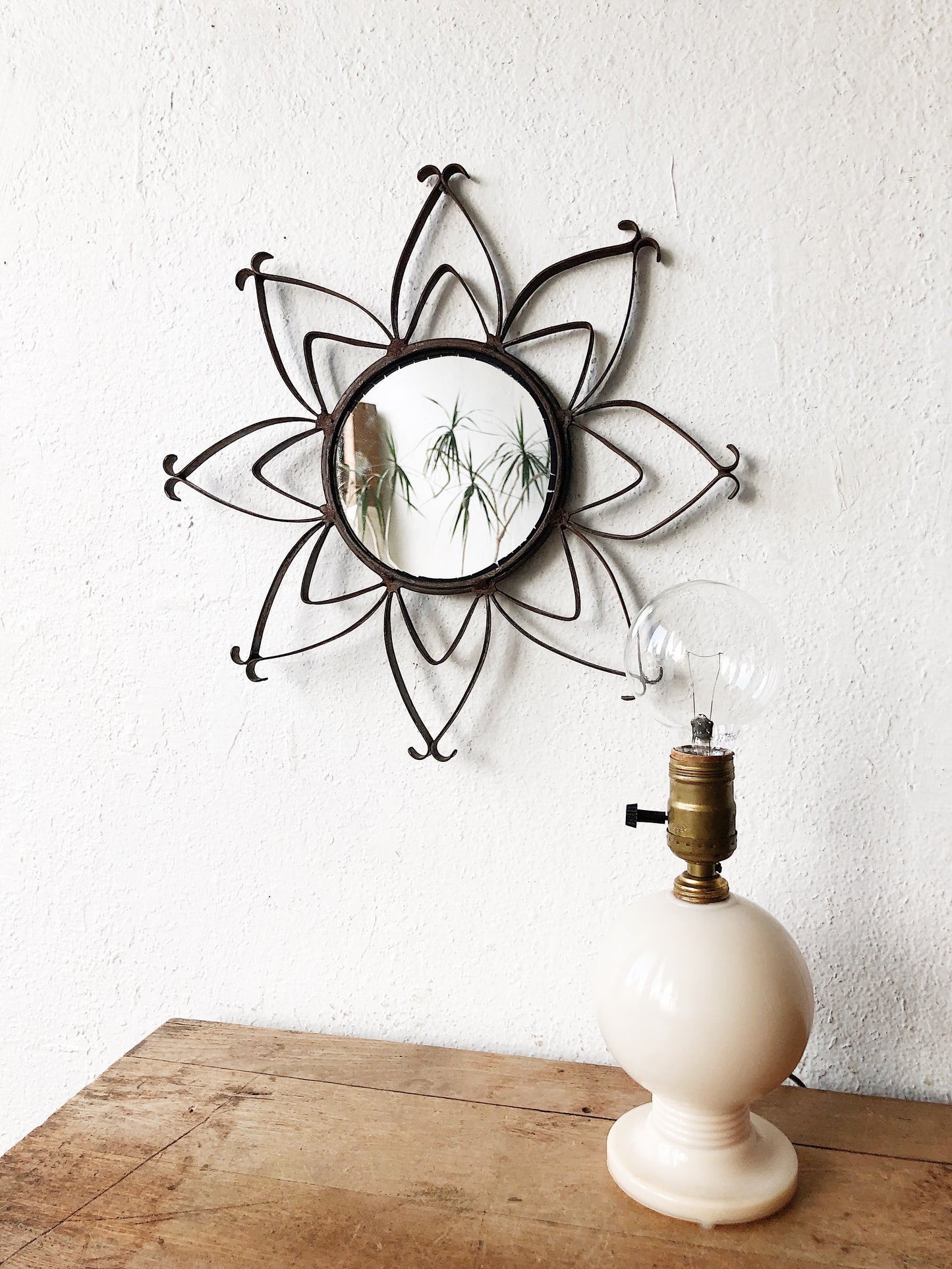 Vintage Cased Glass Orb Lamp