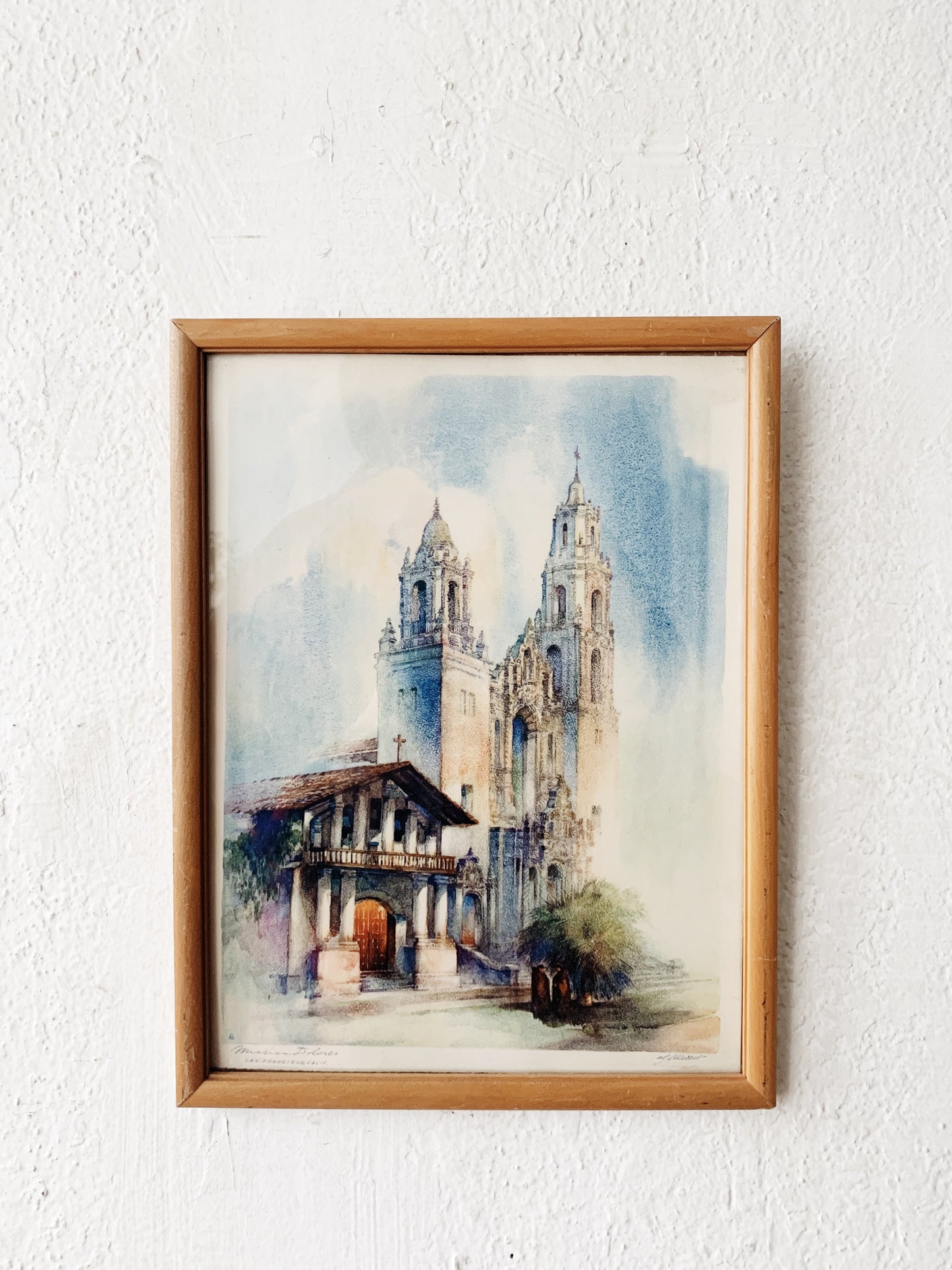 Vintage Framed Litho Mission Delores
