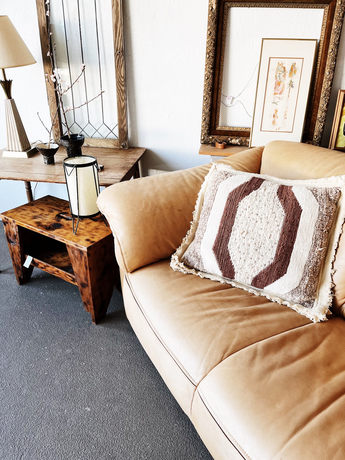 Vintage Italian Leather Loveseat