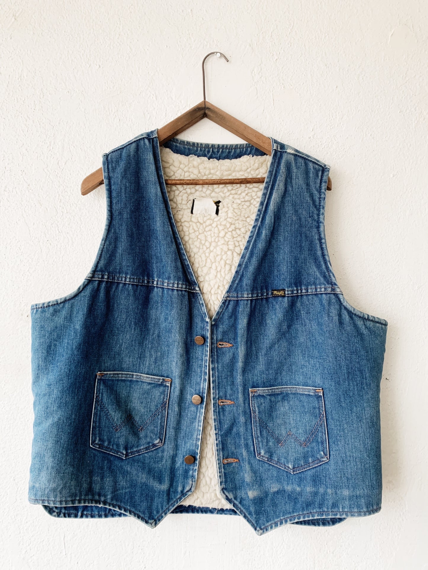 Vintage Wrangler Shearling Lined Vest