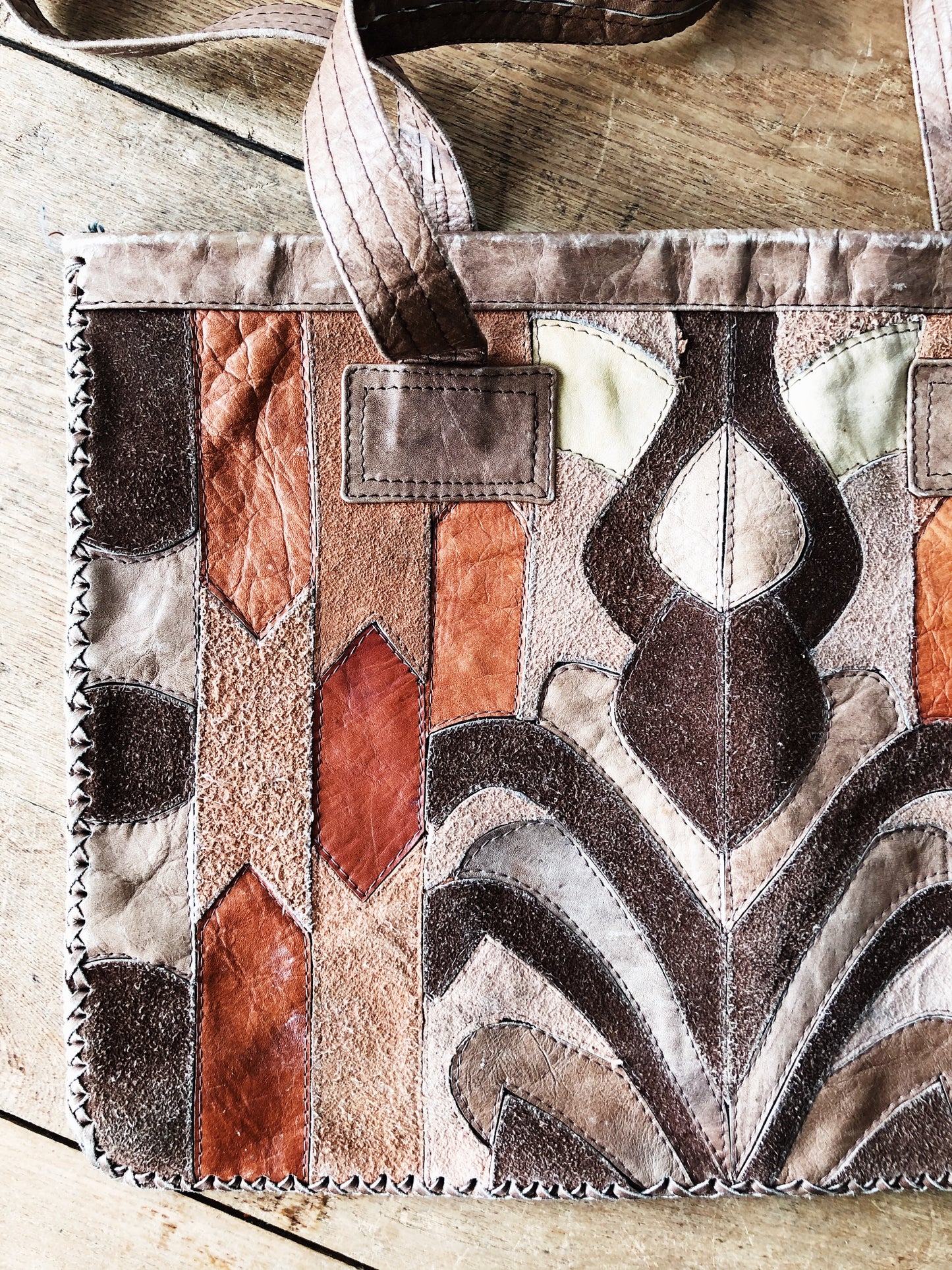 Vintage Suede Patchwork Tote