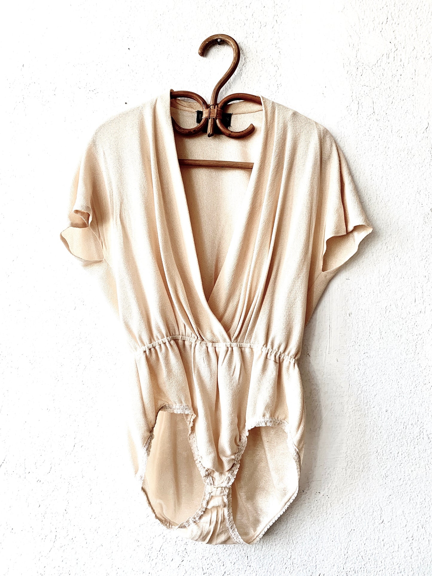 Vintage Donna Karan Raw Silk Bodysuit