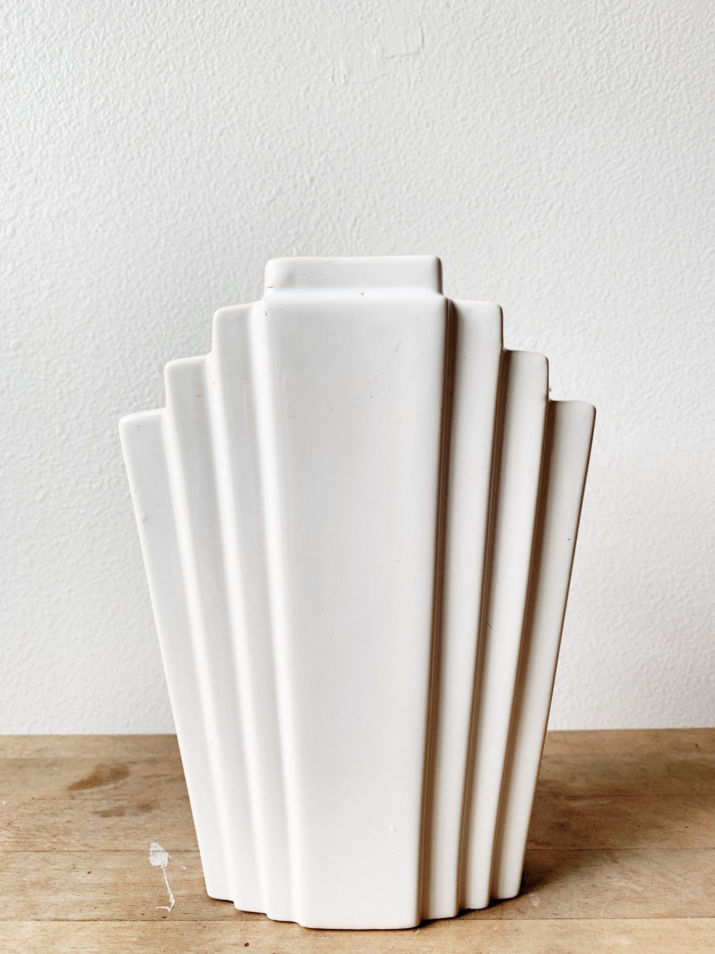White Deco Ceramic Vase