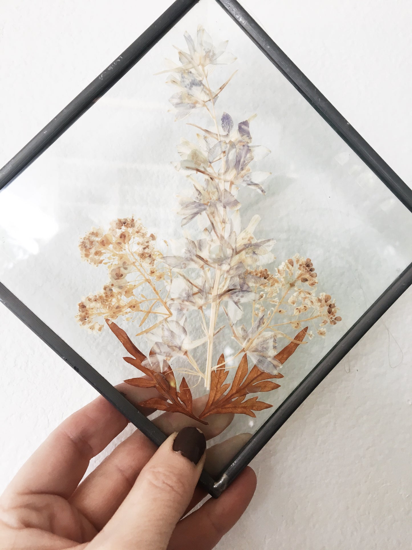Leaded Glass Pressed Flowers
