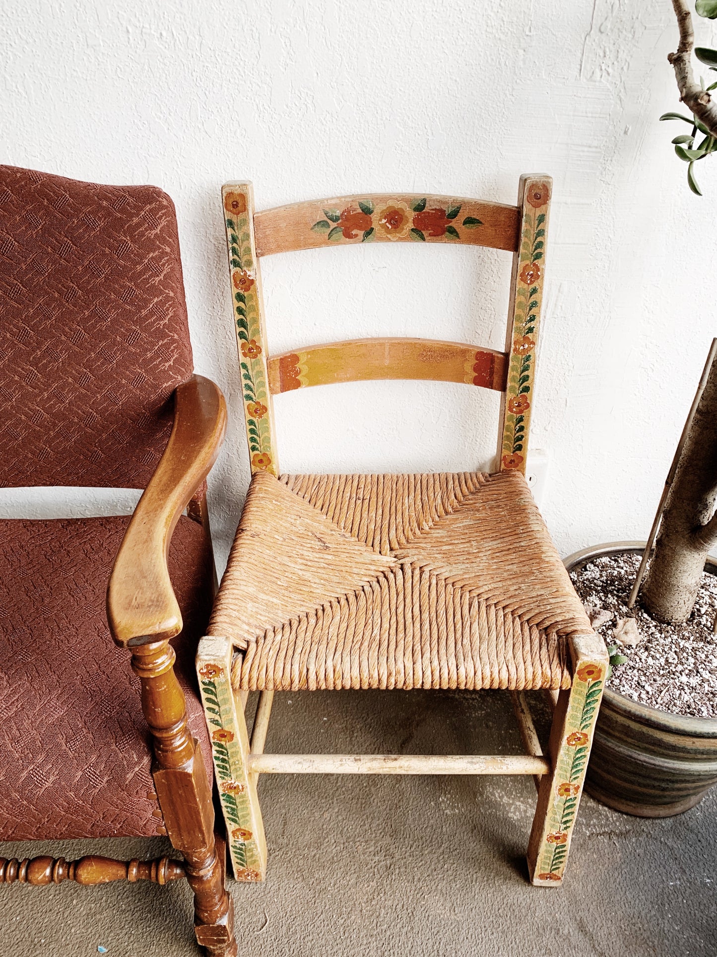 Hand Painted Mexican Folk Chair Adult Size