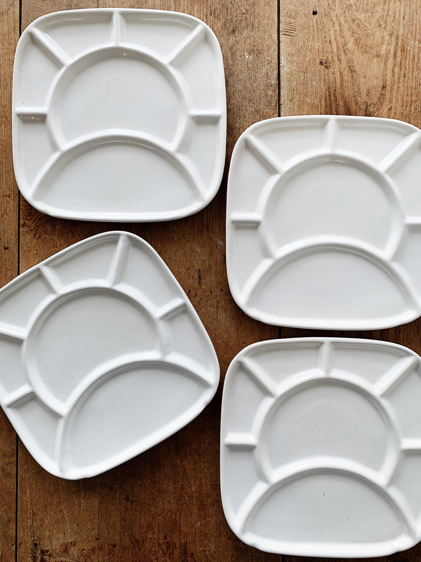 Vintage Divided Ceramic Fondue/ Sushi Plates