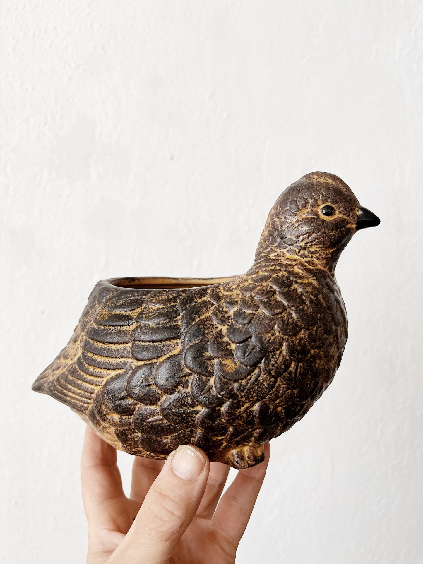 Vintage Pottery Bird Planter