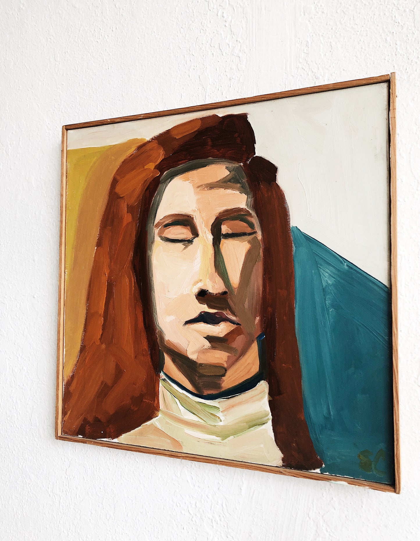 Vintage Self Portrait Painting