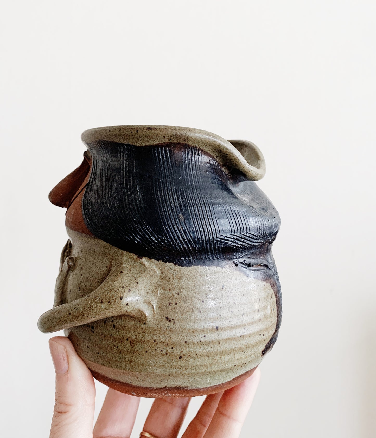 Handmade Figural Clay Pot