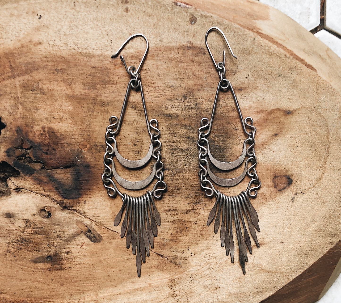 Vintage Silver Fringe Earrings