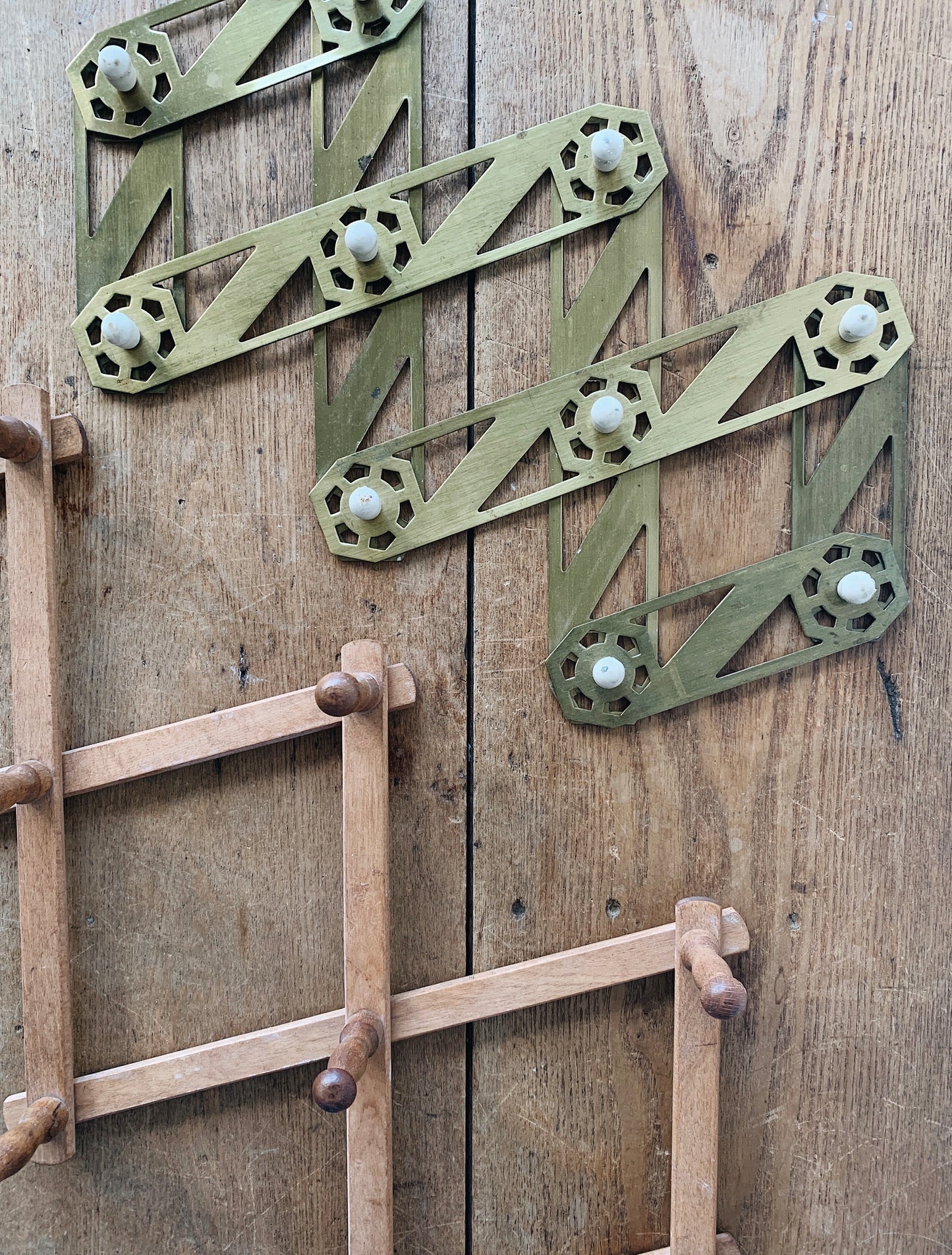 Vintage Brass Peg Rack