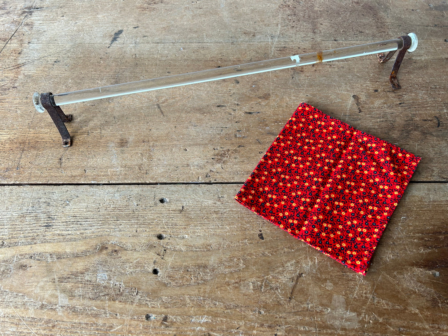 Antique Glass Towel Bar