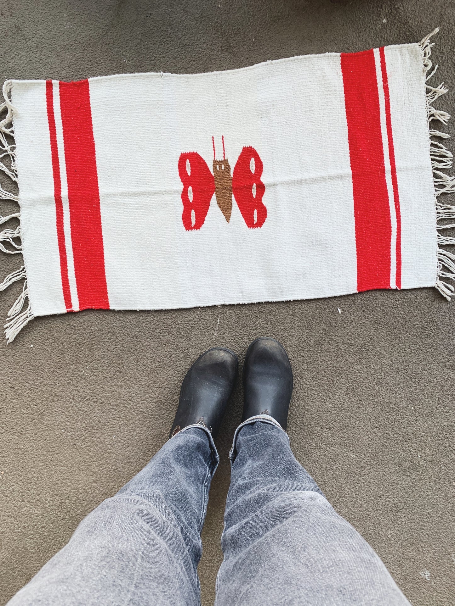 Vintage Wool Blend Butterfly Rug