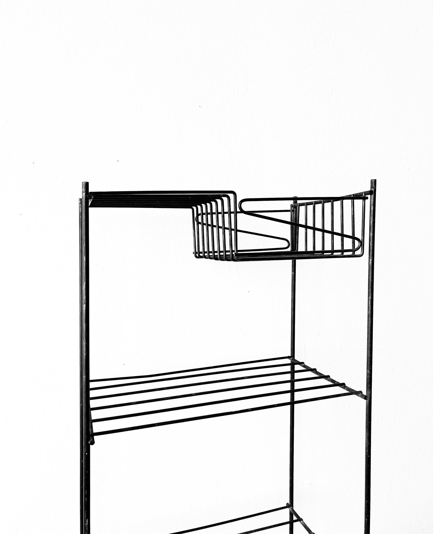 Vintage Mid Century Black Wire Stand