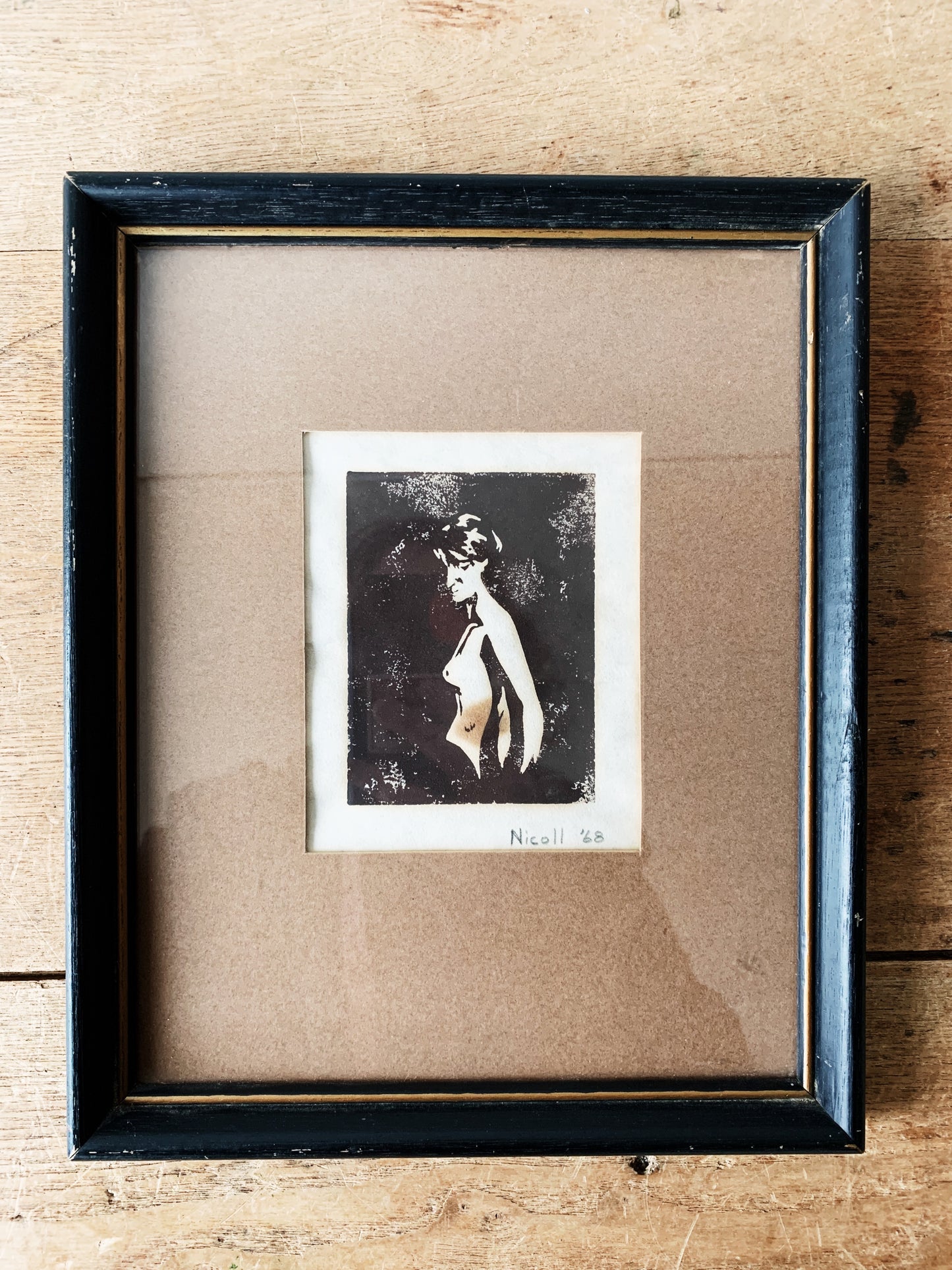 RESERVED Original Vintage Framed Etching