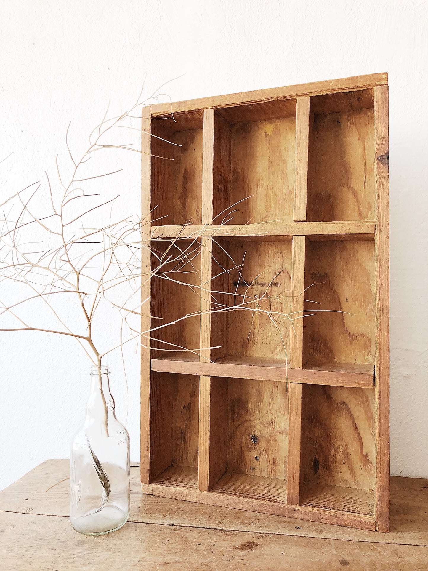 Vintage Primitive Cubby Shelf