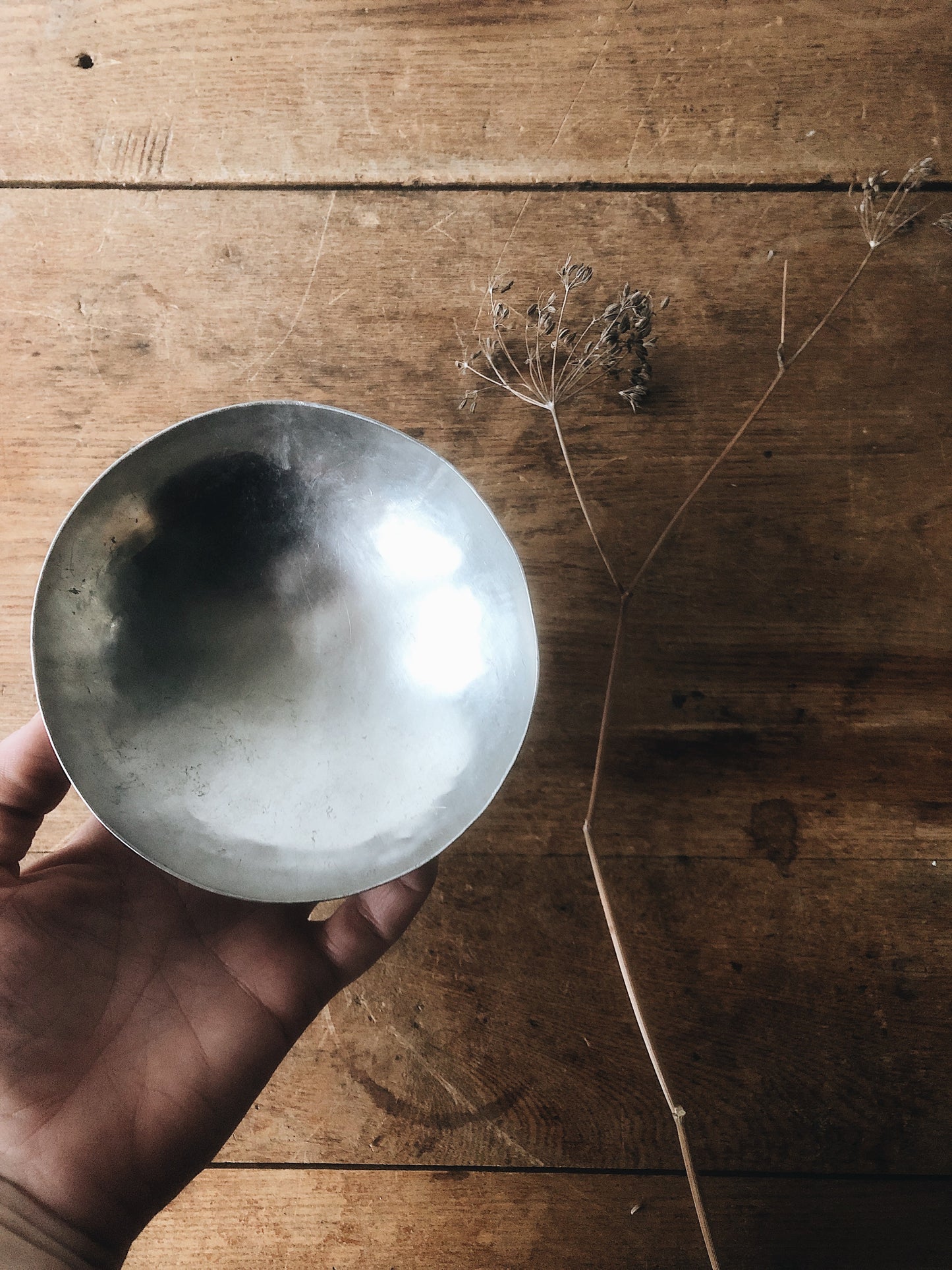 Handmade Brushed Pewter Dish