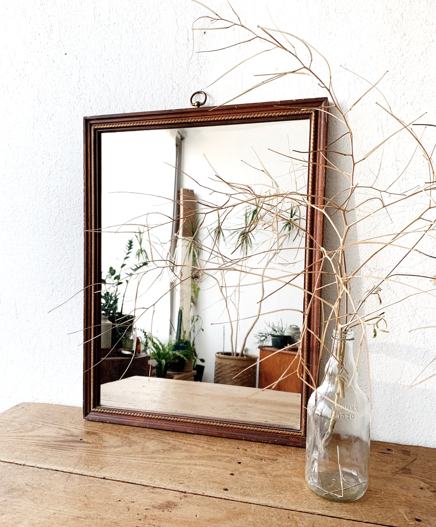 Vintage Wood Framed Mirror