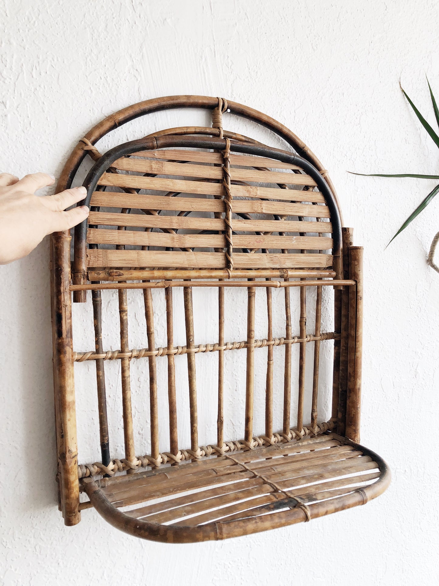 Vintage Arched Bamboo Shelf