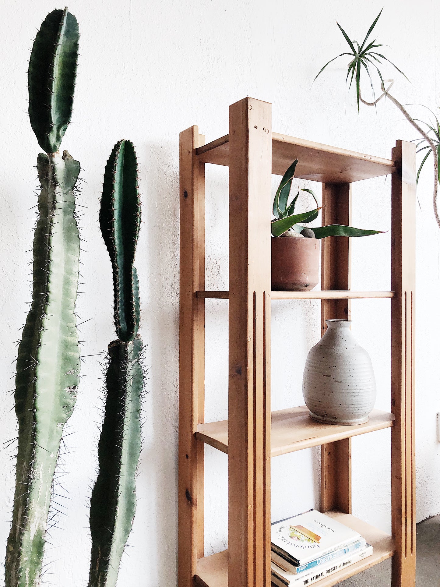 Vintage Handmade Tall Wood Shelf