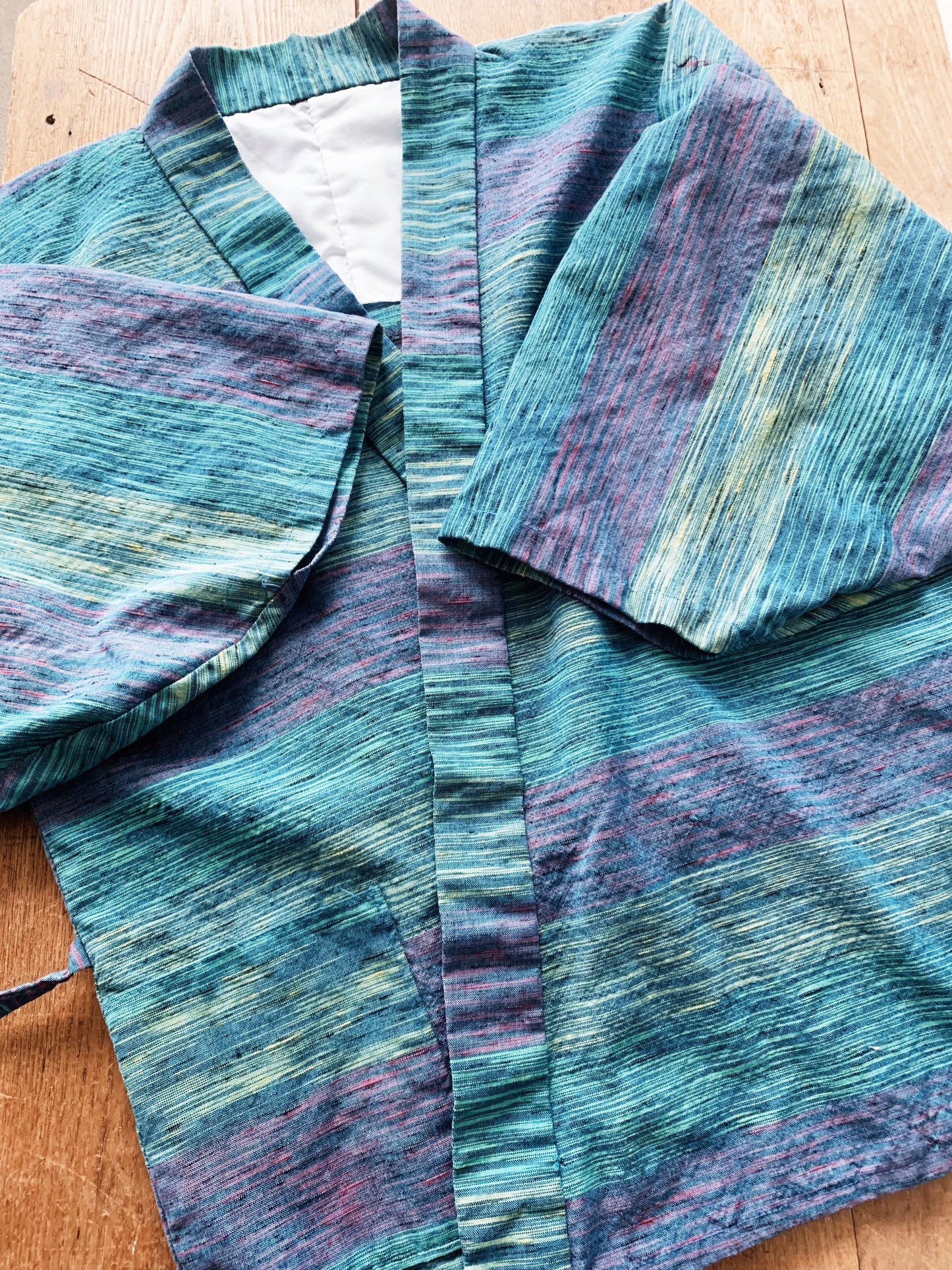 Handmade Shorty Striped Kimono