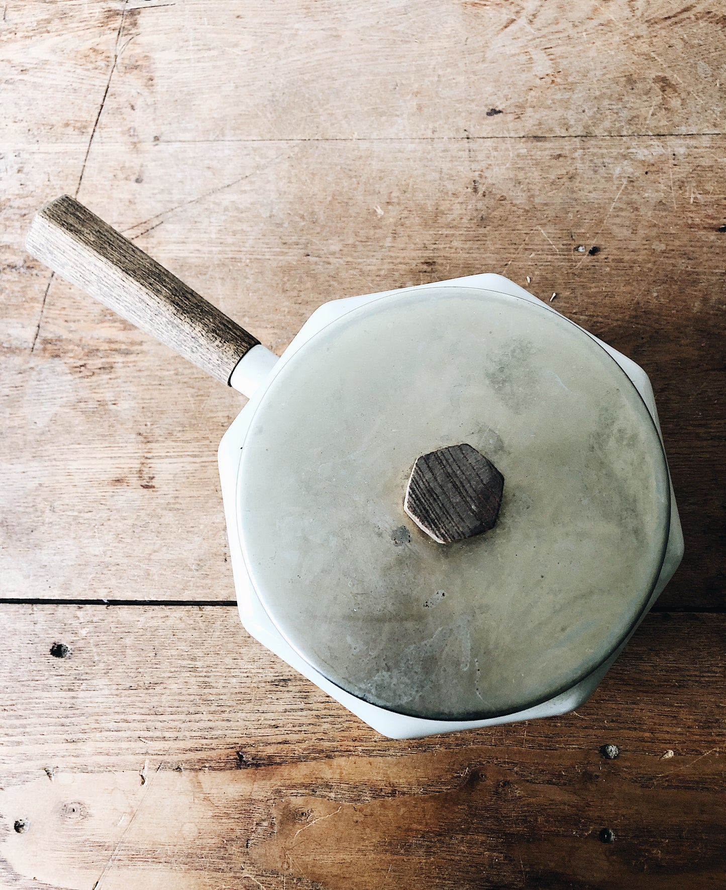 Vintage Octagonal Enamel Pot
